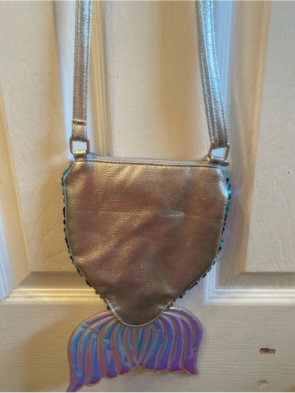 Justice Teal Sequin Mermaid Crossbody Bag with Iridescent Tail
